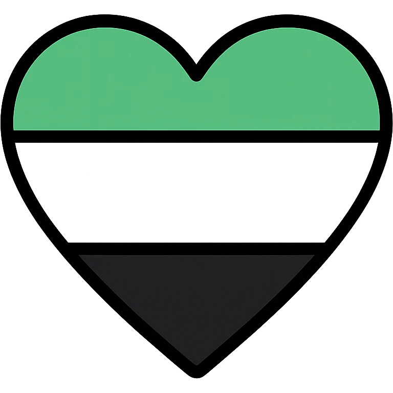 heart with simple and modern horizontal green, black, and white stripes emoji