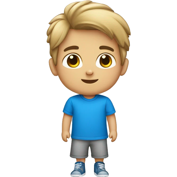 Niño con camiseta azul emoji