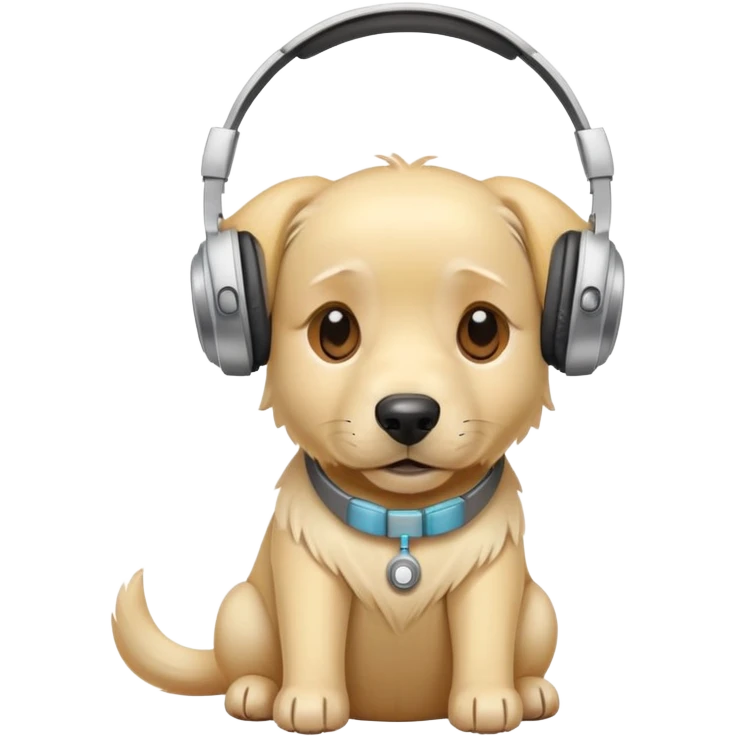 A blond dog with head phones  emoji