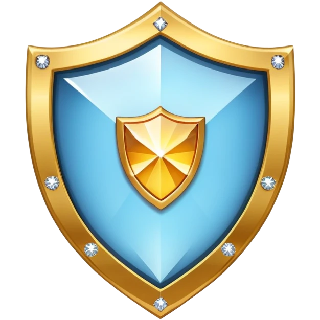 VIP badge shaped like a shield with a big diamond in the center emoji