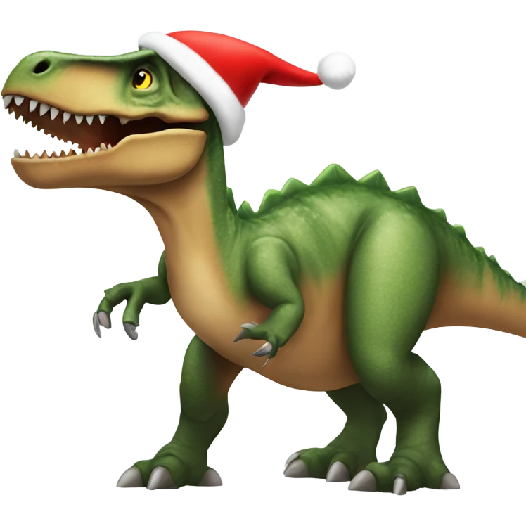 dinosaurio with santa emoji