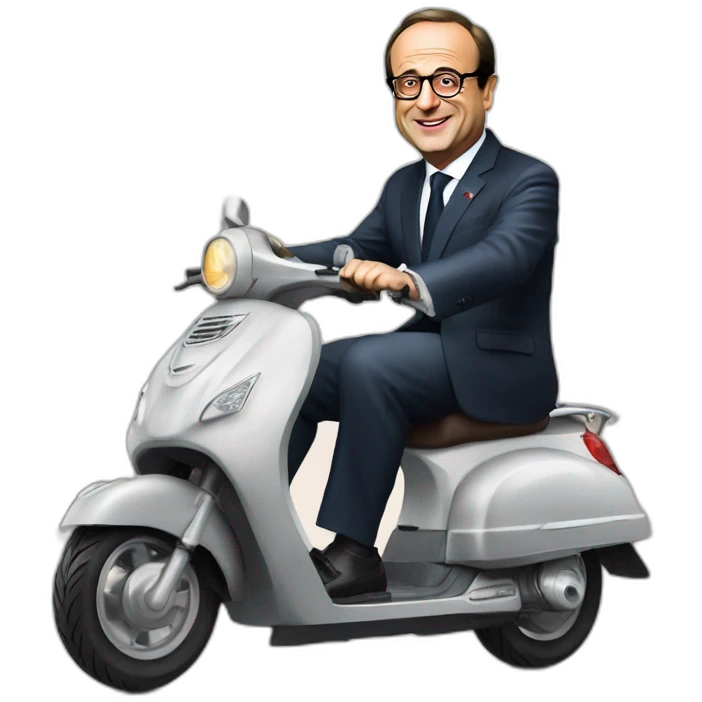 Francois hollande sur un scooter emoji