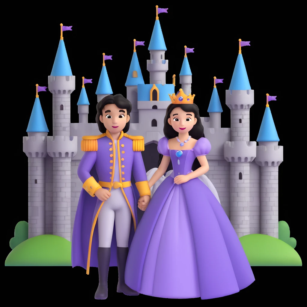 prince and princess disny dress close up photo in castle emoji
