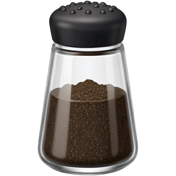 Pepper shaker with black pepper not a full pepper emoji