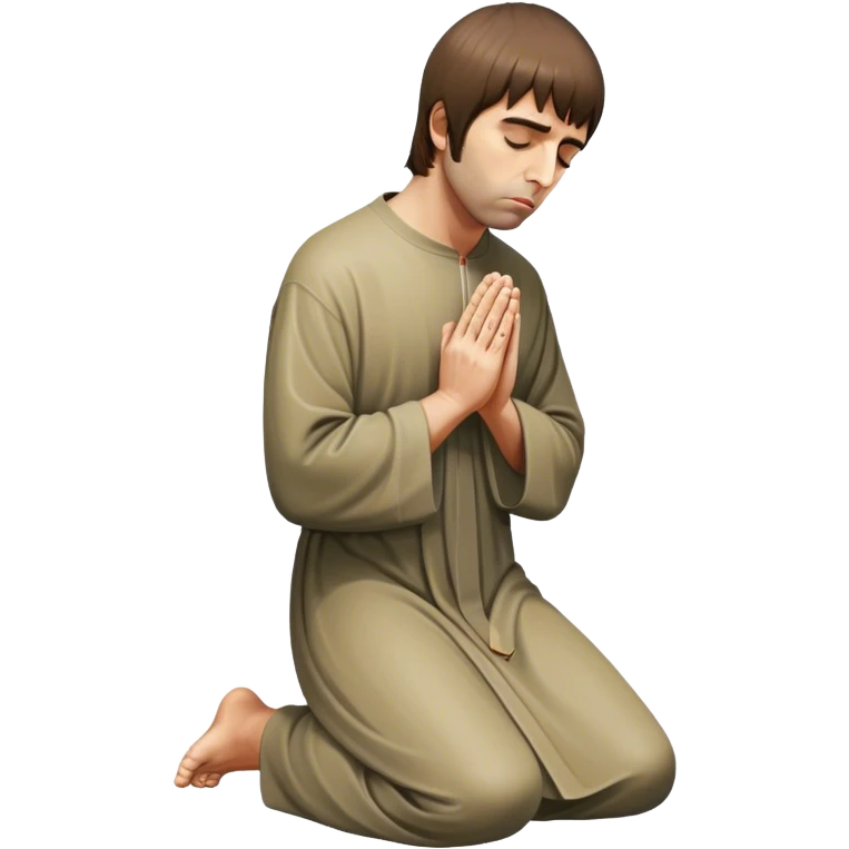 Liam Gallagher praying at the feet of Jesus  emoji
