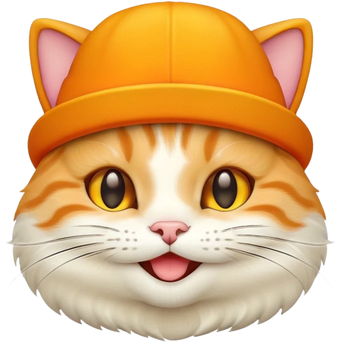 Cheese cat wearing a yellow hat emoji
