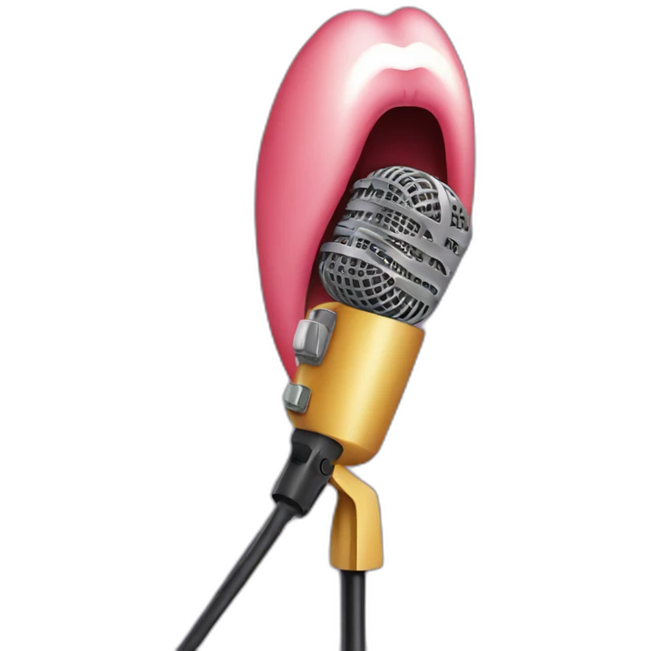 Lips talking into a microphone emoji