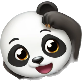 ice cream eating panda  emoji