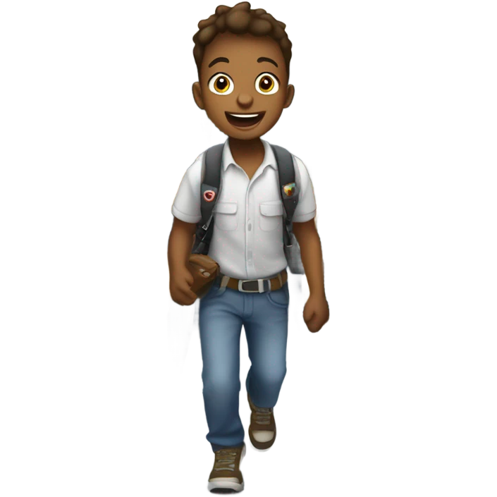 Boy getting on plane  emoji