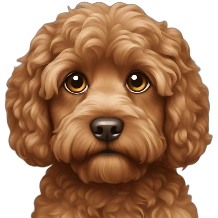 A brown cavapoo emoji