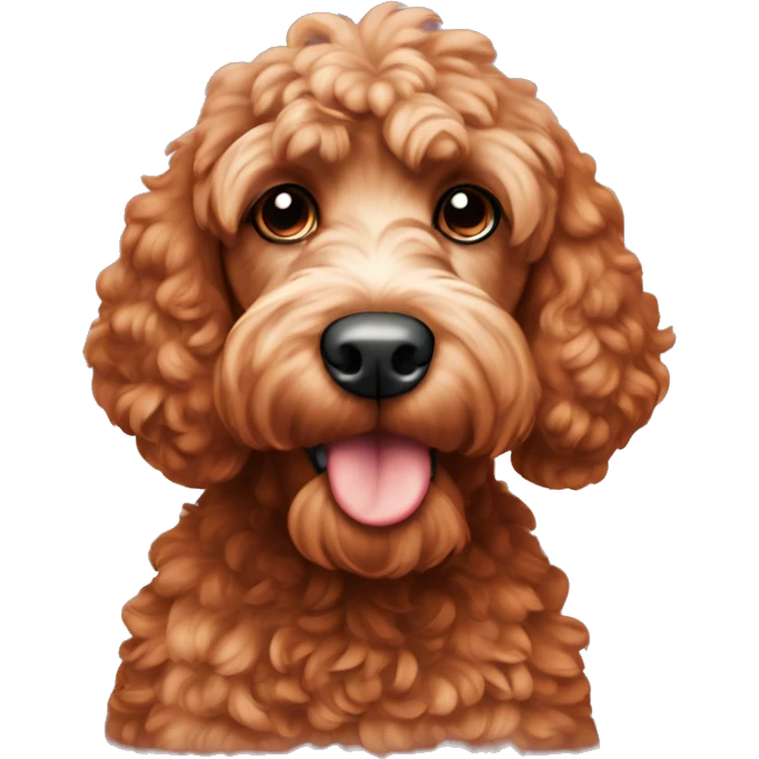 Red cockapoo with white snout emoji