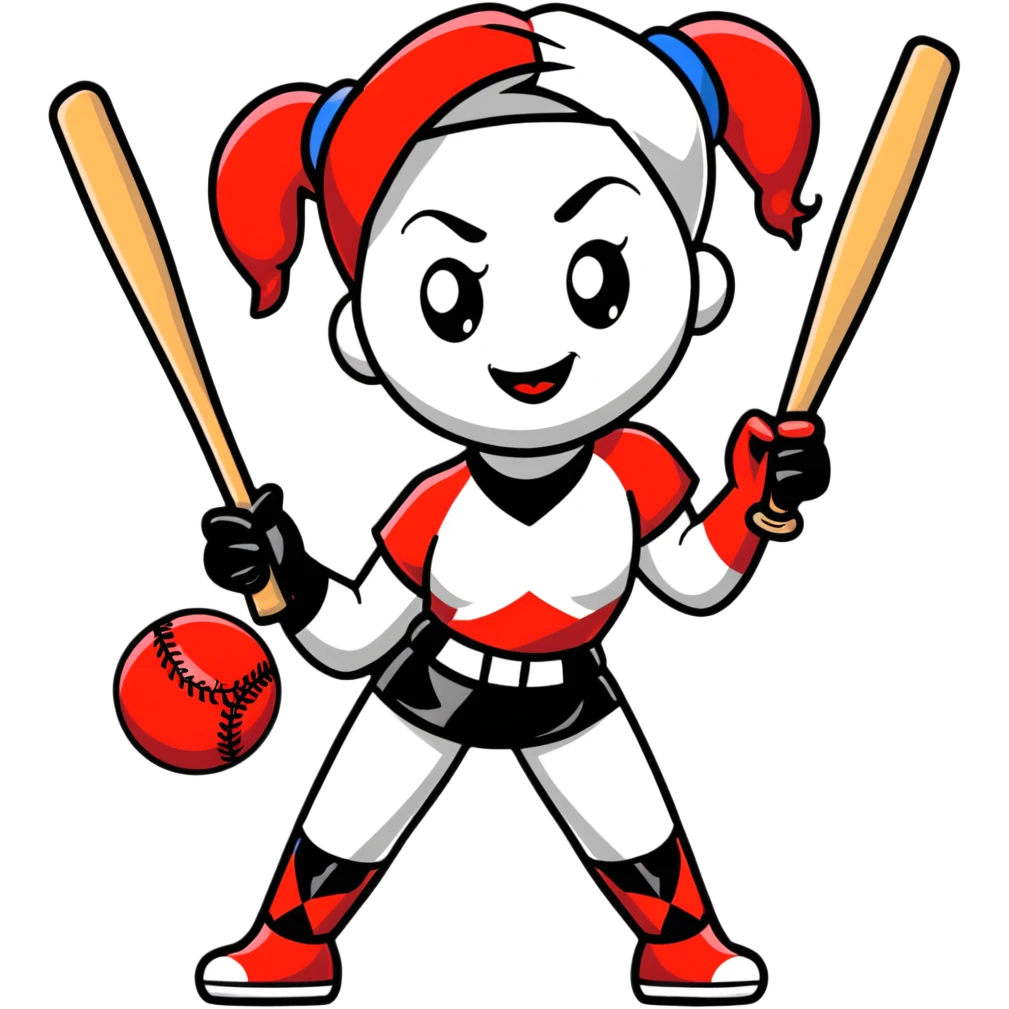 Harley Quinn with her baseball bat emoji