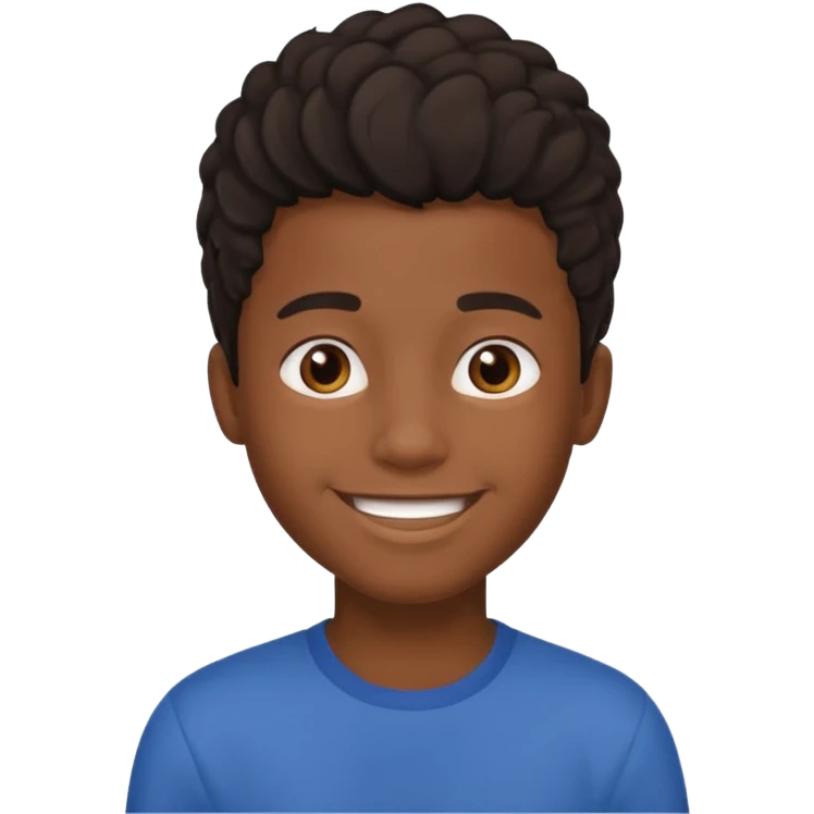black boy with medium 4b hair  emoji
