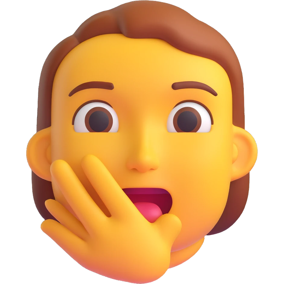a person whispering, 3D emoji style, smooth, friendly emoji