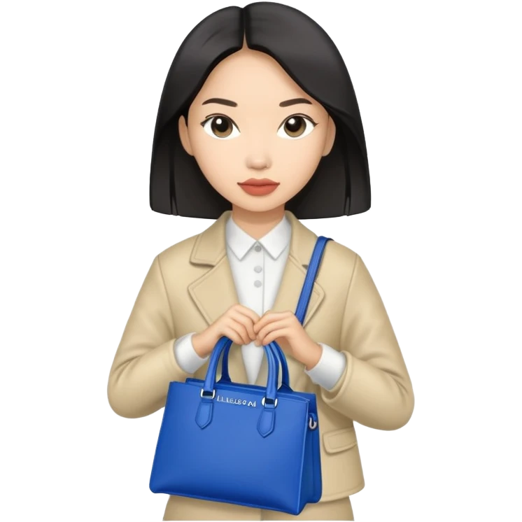 asian woman with Balenciaga bags emoji