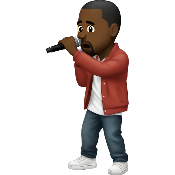 Kanye west rapping on stage emoji