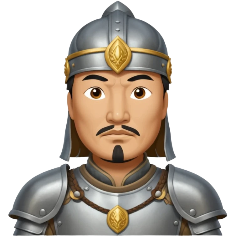 portrait of Genghis Khan in armor emoji