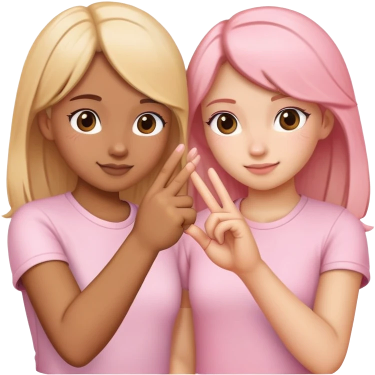 Two girls making a pinky promise  emoji