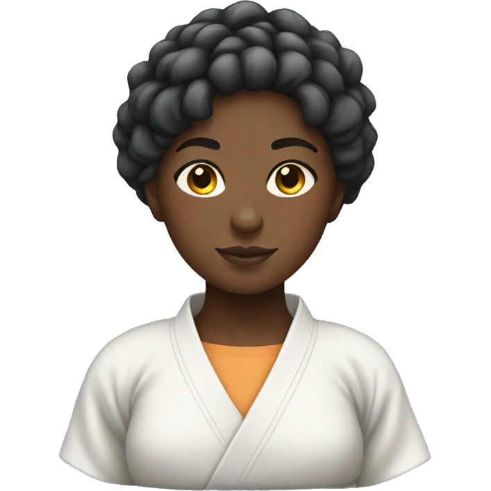 Black girl with judo kimono emoji