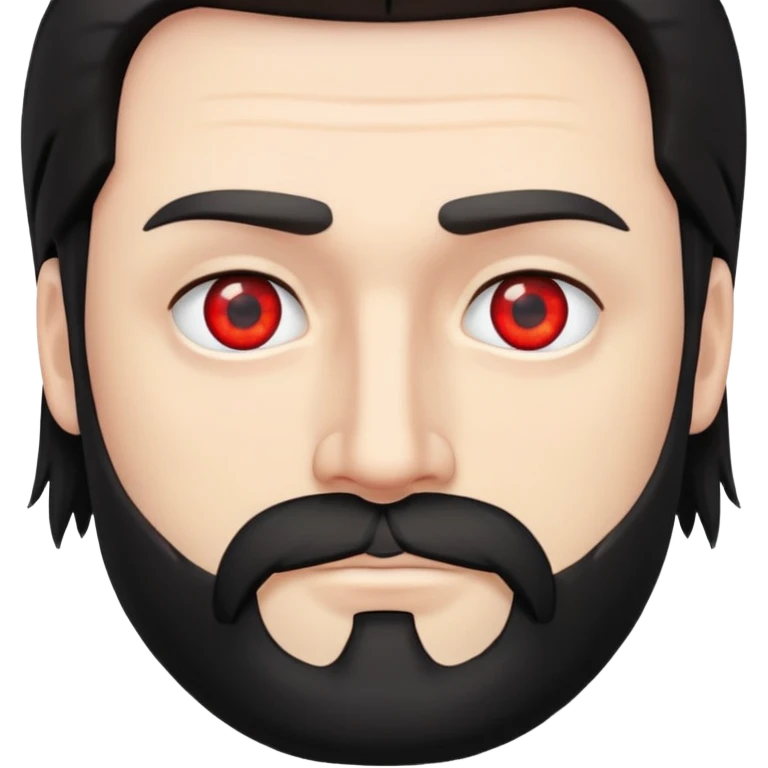 White man with beard red eyes and black mullet emoji