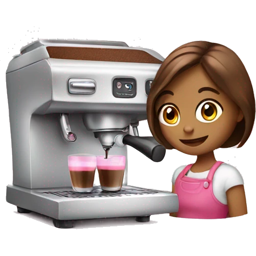 Girl with pink espresso machine  emoji