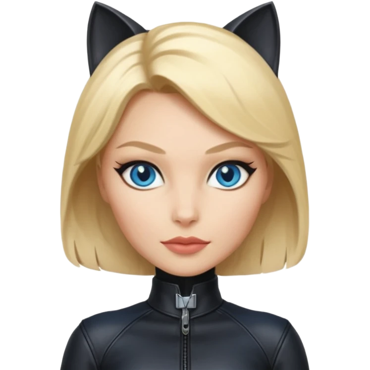 Catwoman with blonde hair and blue eyes emoji