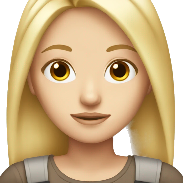 Blonde white girl with brown eyes and straight  emoji