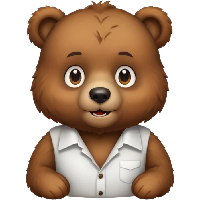 bear wear white shirt emoji