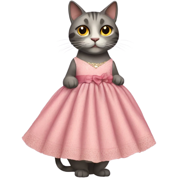 Cat wearing a dress emoji