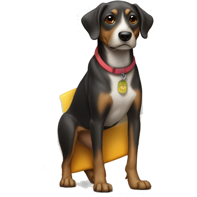 Perro sobre una tabla de surf emoji