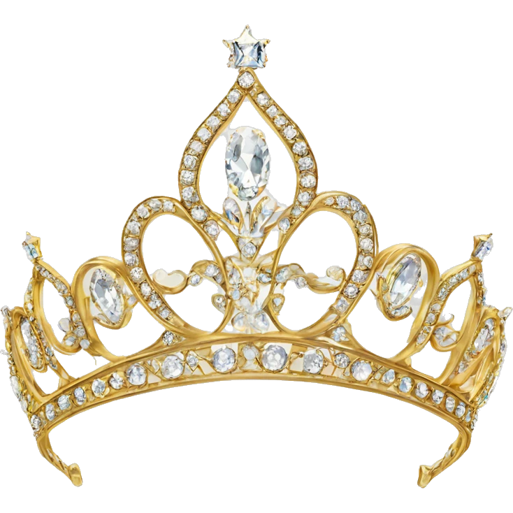 dainty jeweled british diamond tiara gold emoji