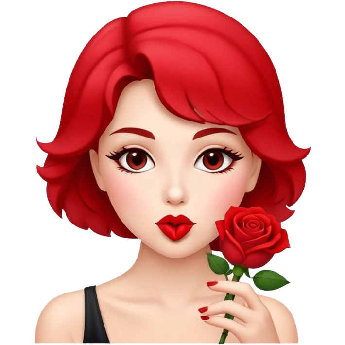 Blowing kiss with rose  emoji