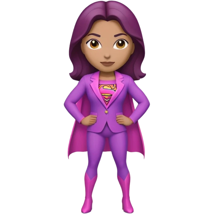 superwoman figure in pink and violet emoji