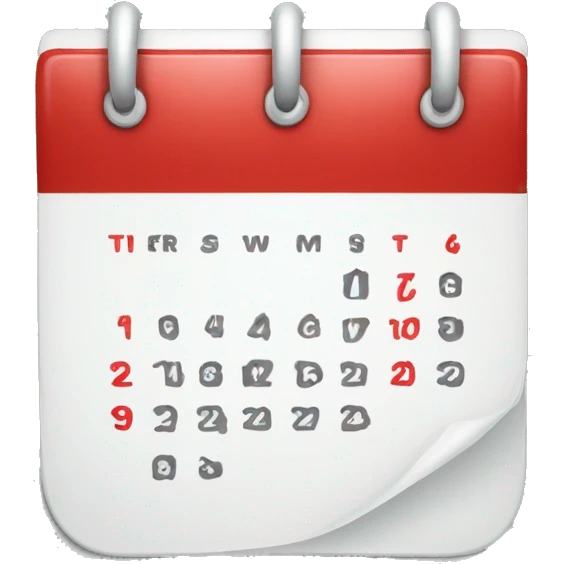 red and white calendar icon emoji