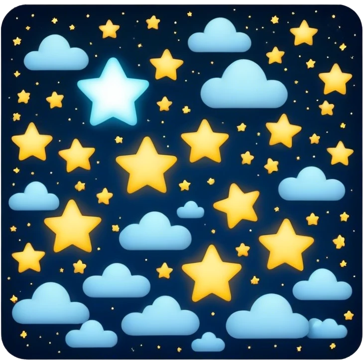 Stars in the night sky making shape of lower emoji