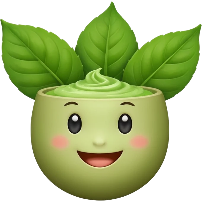 Baby matcha leaf smiling emoji