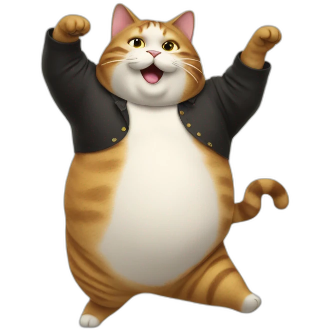 Fat cat dancing emoji