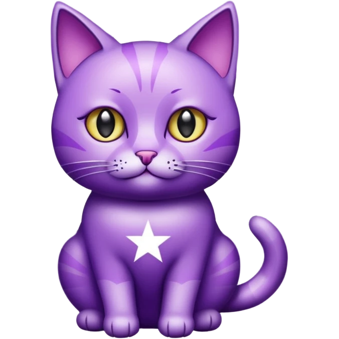 glitter purple Star cat emoji