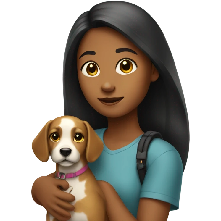 a girl with a dog emoji