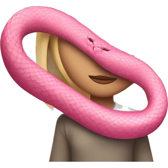 pink snake on blonde girls shoulders  emoji