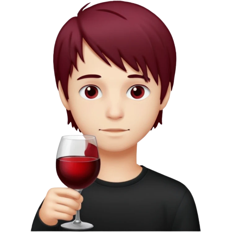 Bebendo vinho  adolescente emo masculino emoji