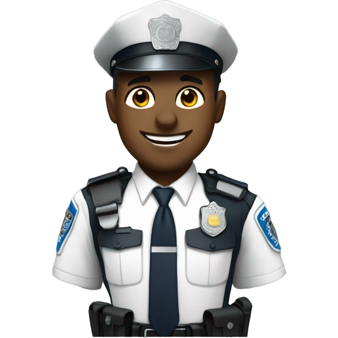 police man smiling midle plan emoji