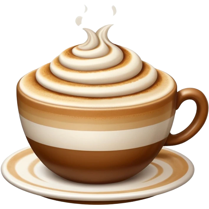 Cappuccino in big cup without a smily on it emoji