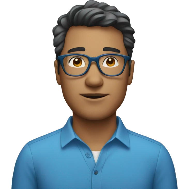 man with glasses and blue shirt emoji