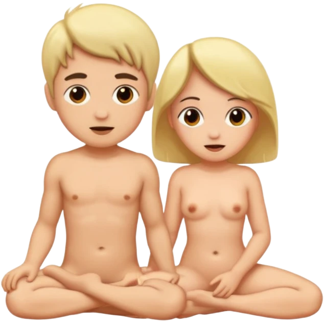 Naked boy and girl sexing emoji