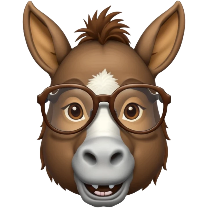 Donkey with glasses emoji