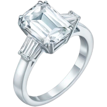 An emerald cut ring with a giant diamond  emoji