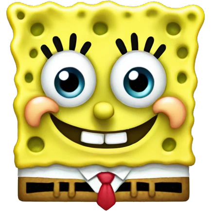 spongebob like an emoji very sharp, apple iOS style,  emoji