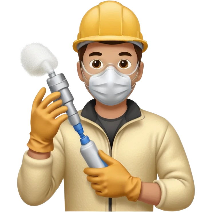 A guy doing spray foam insulation emoji