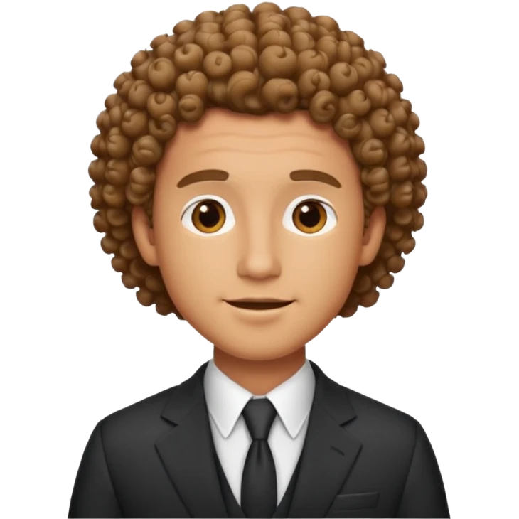 curly-haired man in a suit emoji